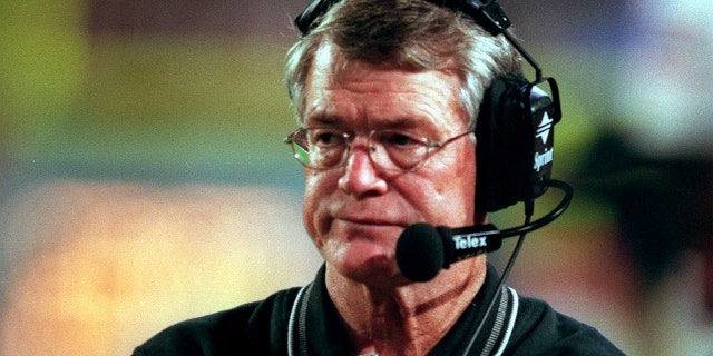 Atlanta Falcons head coach Dan Reeves watches as the final minutes of Super Bowl XXXIII tick away and the Denver Broncos beat his team at Pro Player Stadium.