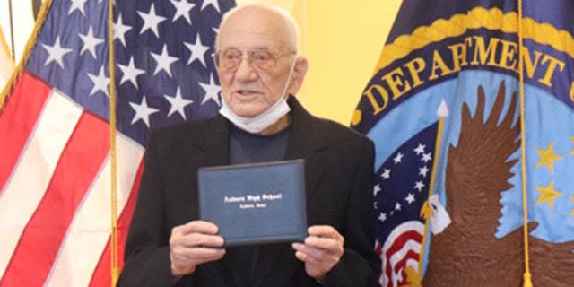 Donald Huisenga, 98, received his high school diploma on Jan. 5, 2022, almost 79 years after he was supposed to receive it in the spring of 1943.