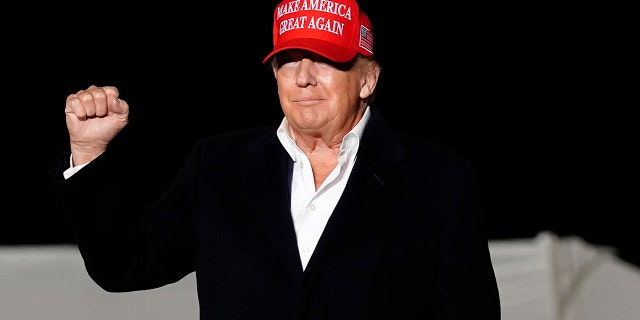 Nevada gubernatorial candidates jockey for Trump endorsement in crowded primary 3 Former President Donald Trump gives a fist pump to the crowd as he arrives to speak at a rally Saturday, Jan. 15, 2022, in Florence, Ariz.