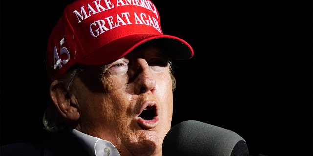 Former President Donald Trump speaks at rally Saturday, Jan. 15, 2022, in Florence, Ariz. (AP Photo/Ross D. Franklin)