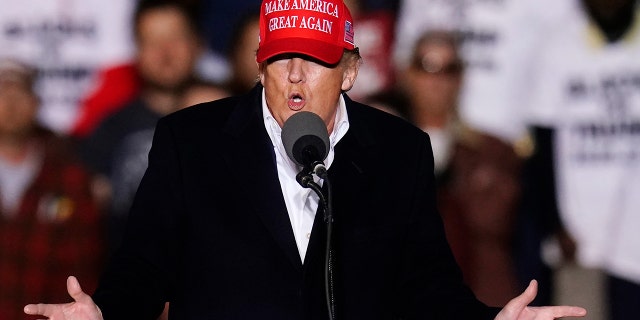 Former President Donald Trump speaks at a rally Saturday, Jan. 15, 2022, in Florence, Ariz.  (AP Photo/Ross D. Franklin)