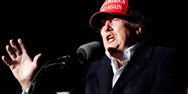 Former President Donald Trump speaks at a rally Saturday, Jan. 15, 2022, in Florence, Ariz. 