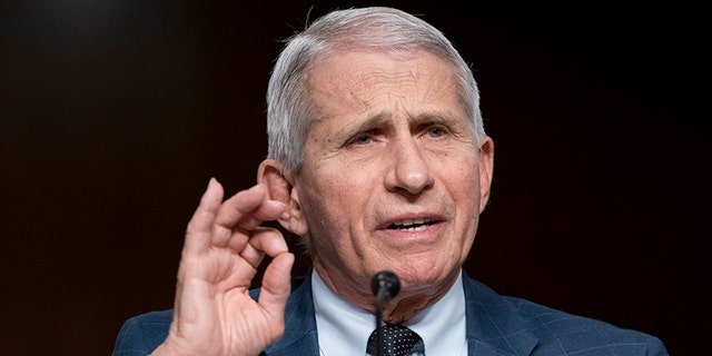 Dr. Anthony Fauci, director of the National Institute of Allergy and Infectious Diseases and chief medical adviser to the president, testifies before a Senate Health, Education, Labor, and Pensions Committee hearing to examine the federal response to COVID-19 and new emerging variants, Tuesday, Jan. 11, 2022 on Capitol Hill in Washington. (Greg Nash/Pool via AP)