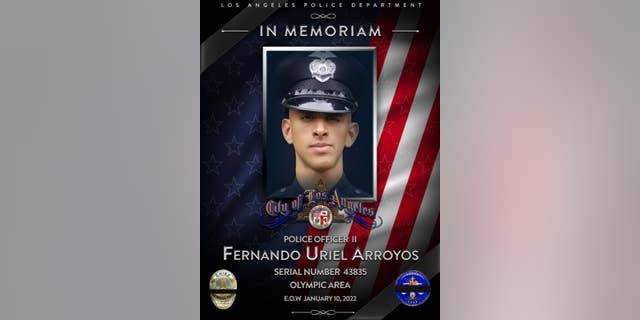 Memorial photo of Los Angeles police Officer Fernando Arroyos