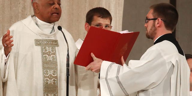 WASHINGTON, DC - MAY 21: New Archbishop of Washington, Wilton D. Gregory, participates in his Installation mass at the National Shrine of the Immaculate Conception, on May 21, 2019 in Washington, DC. Archbishop Gregory, is the former Archbishop of Atlanta and replaces former Archbishop of Washington Donald Cardinal Wuerl who resigned last year. (Photo by Mark Wilson/Getty Images)