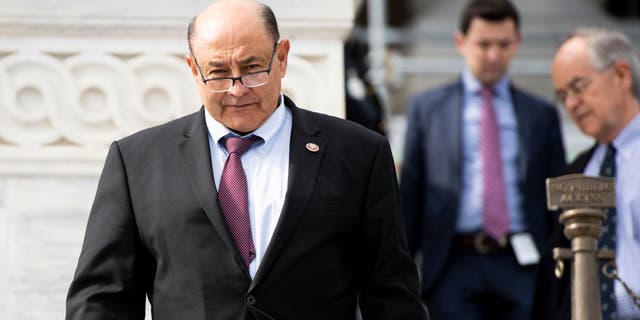 Rep. Lou Correa leaving the Capitol on Feb. 28, 2020. (Bill Clark/CQ-Roll Call, Inc via Getty Images)
