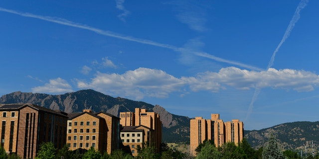 Cloud striations form above Williams Village East dormitory at University of Colorado Boulder while incoming freshmen move in on Aug. 18, 2020, in Boulder, Colorado. (Mark Makela/Getty Images)