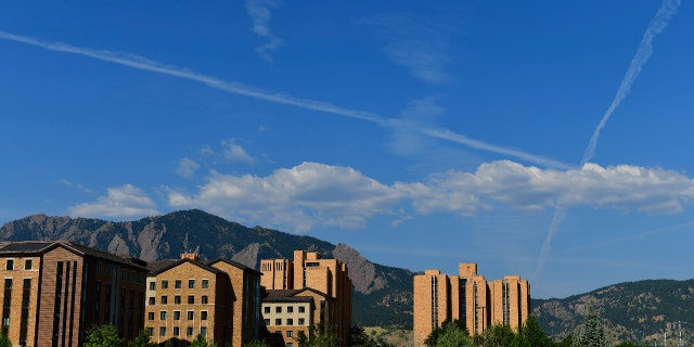 Cloud striations form above Williams Village East dormitory at University of Colorado Boulder while incoming freshmen move in on August 18, 2020 in Boulder, Colorado. (Photo by Mark Makela/Getty Images)