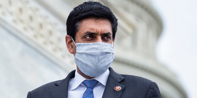 Rep. Ro Khanna, D-Calif., is seen on the House steps of the Capitol during votes on Friday, December 4, 2020.