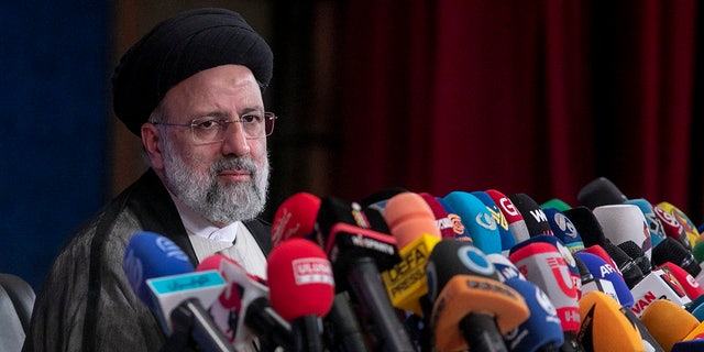 Ebrahim Raisi, now Iran's president, holds a press conference at Shahid Beheshti conference hall June 21, 2021, in Tehran, Iran.