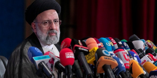 Ebrahim Raisi, now Iran's president, holds a press conference at Shahid Beheshti conference hall June 21, 2021, in Tehran, Iran.