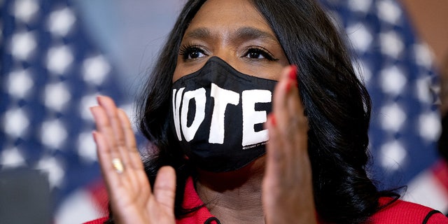 Representative Terri Sewell, a Democrat from Alabama, applauds during a news conference at the U.S. Capitol in Washington, D.C., U.S., on Tuesday, Aug. 24, 2021.