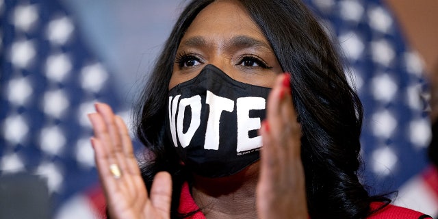 Representative Terri Sewell, a Democrat from Alabama, applauds during a news conference at the U.S. Capitol in Washington, D.C., U.S., on Tuesday, Aug. 24, 2021.