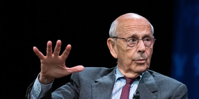 Stephen Breyer, associate justice of the U.S. Supreme Court, speaks during an interview on The David Rubenstein Show in New York, U.S., on Monday, Sept. 13, 2021.  Photographer: Jeenah Moon/Bloomberg via Getty Images