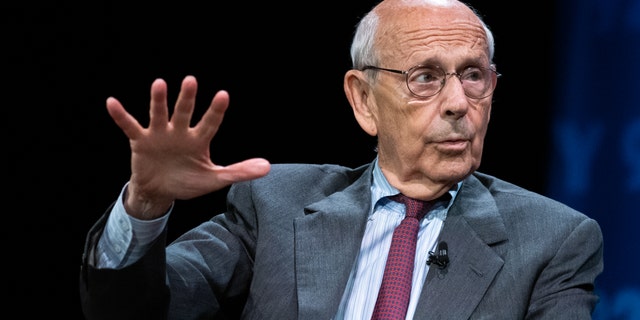 Stephen Breyer, associate justice of the U.S. Supreme Court, speaks during an interview on The David Rubenstein Show in New York, U.S., on Monday, Sept. 13, 2021.  Photographer: Jeenah Moon/Bloomberg via Getty Images