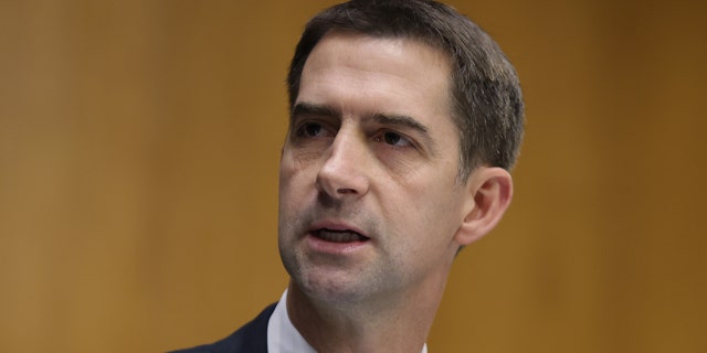 U.S. Sen. Tom Cotton, R-Ark., speaks on Capitol Hill, Oct. 27, 2021. 