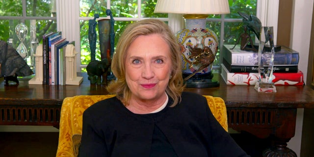 Hillary Rodham Clinton accepts the award for Best Podcast Host at the 46th Annual Gracie Awards on Oct. 5, 2021.