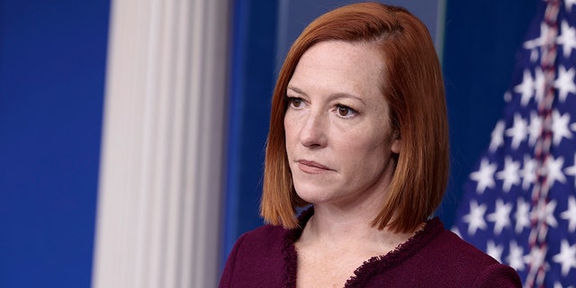 Press secretary Jen Psaki speaks during the daily White House briefing on Jan. 12, 2022, in Washington.