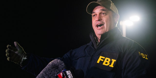 FBI Special Agent In Charge Matthew DeSarno speaks at a news conference near the Congregation Beth Israel synagogue on January 15, 2022 in Colleyville, Texas.