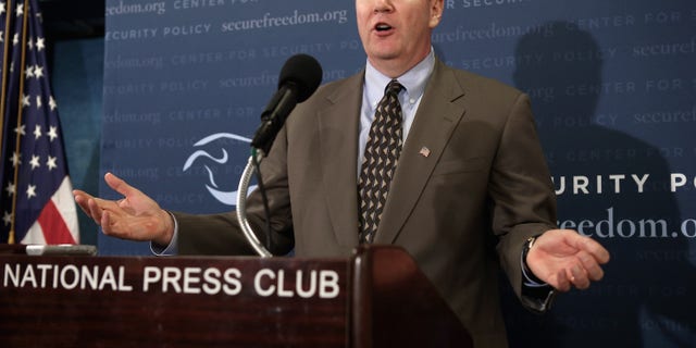 Former federal prosecutor Andrew McCarthy speaks during a briefing at the National Press Club in Washington. (Chip Somodevilla/Getty Images)