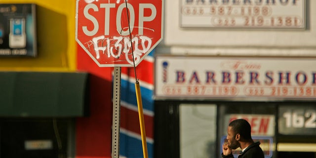 Members of the Latino Florencia 13 gang have left their tag at numerous places along a stretch of Florence Avenue in the Florence area of L.A. contea.