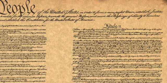 A facimile of the Constitution of the United States of America. 