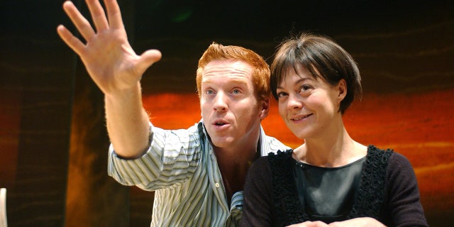 Damian Lewis (as Daniel) and Helen McCrory (as Miranda) in the production ‘Five Gold Rings’ at the Almeida Theatre in London.