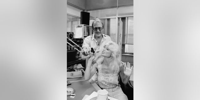 Actors Loni Anderson and Howard Hesseman on the set of "WKRP in Cincinnati."