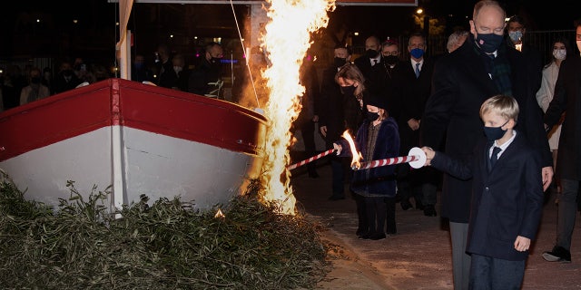 The festivities included a traditional bonfire and boat-burning ceremony