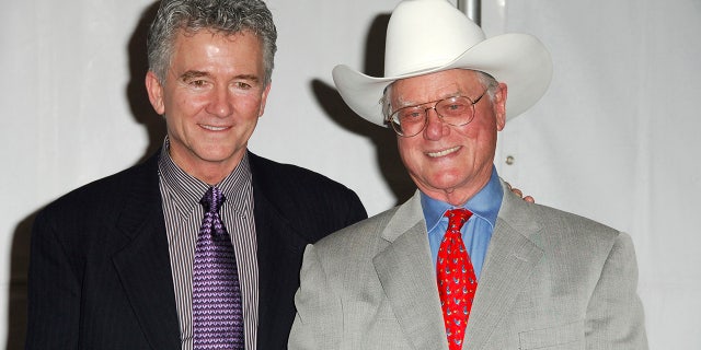 Audrey Landers described Patrick Duffy (left) and Larry Hagman as pranksters on the set of "Dallas."