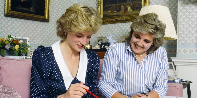 Princess Diana with her lady-in-waiting, Anne Beckwith-Smith.