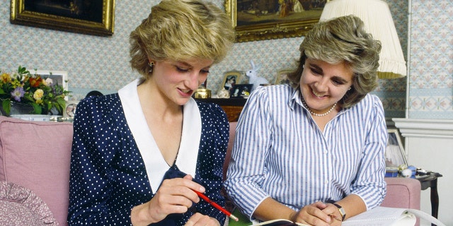 Princess Diana with her lady-in-waiting, Anne Beckwith-Smith.