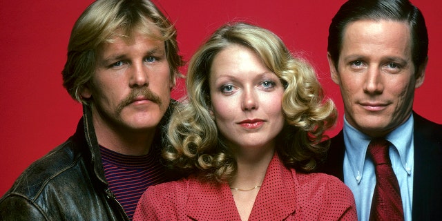 Susan Blakely with Nick Nolte (left) and Peter Strauss in "Rich Man, Poor Man."