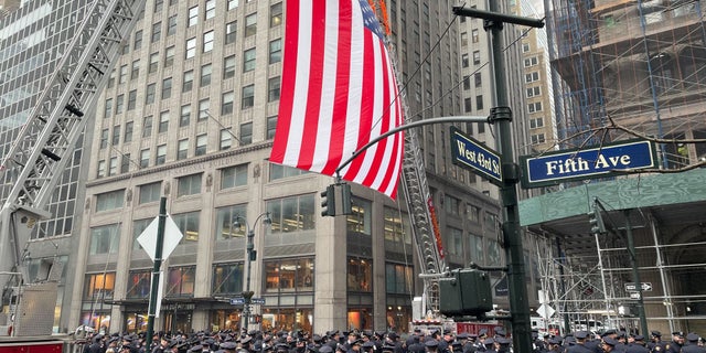 Thousands gather for the funeral for fallen NYPD Officer Jason Rivera