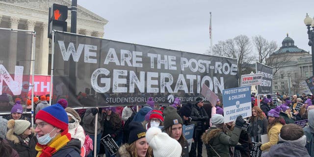 March for Life-Zeichen am Obersten Gerichtshof in Washington, DC