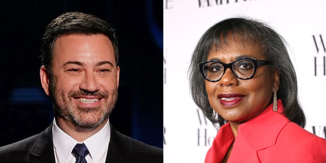 LOS ANGELES, CALIFORNIA - FEBRUARY 06: Dr. Anita Hill attends Vanity Fair and Lancôme Toast Women in Hollywood on February 06, 2020 in Los Angeles, California. ___ Jimmy Kimmel on the set of "Jimmy Kimmel Live!"