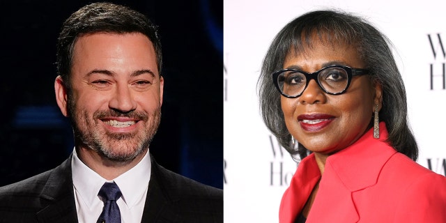 LOS ANGELES, CALIFORNIA - FEBRUARY 06: Dr. Anita Hill attends Vanity Fair and Lancôme Toast Women in Hollywood on February 06, 2020 in Los Angeles, California. ___ Jimmy Kimmel on the set of "Jimmy Kimmel Live!"