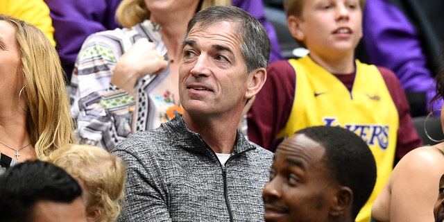 NBA Hall of Famer John Stockton attends a game between the Sioux Falls Skyforce and the South Bay Lakers Nov. 14, 2019, at UCLA Heath Training Center in El Segundo, Calif.