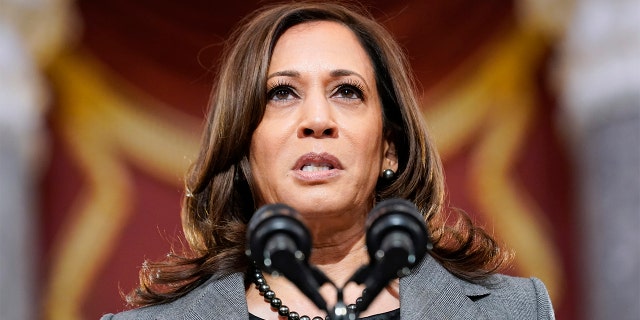 Vice President Harris speaks at the U.S. Capitol to mark one year since the Jan. 6.