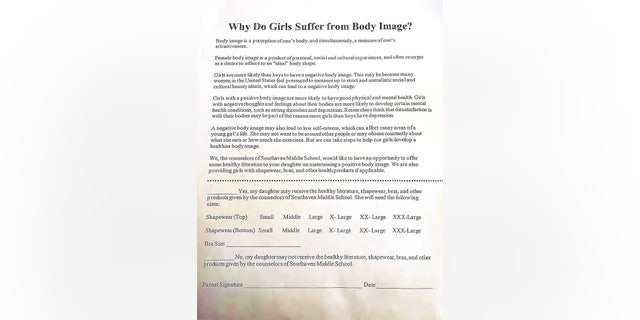 Southaven Middle School in Mississippi sent this letter home with seventh- and eighth-grade girls on Jan. 11. An official with the school district told Fox News Digital that the program has been canceled.