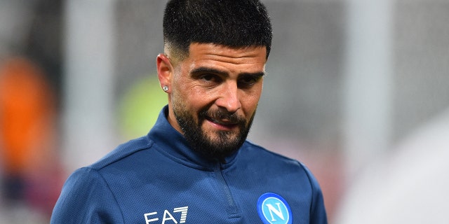 Napoli's Lorenzo Insigne during the warm up before the match.