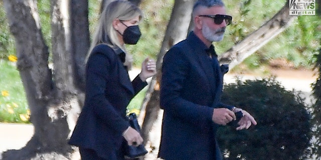 Lori Loughlin and Mossimo Giannulli at Bob Saget's funeral service Friday.