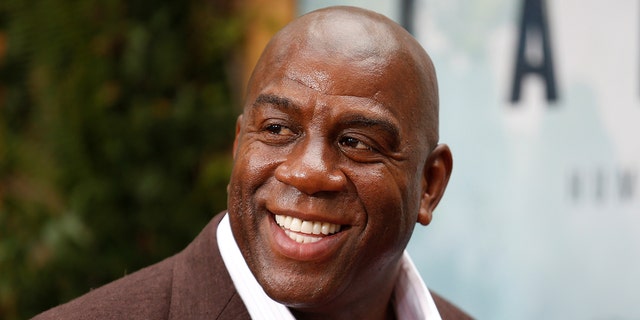 Earvin Magic Johnson at the movie premiere "the legend of tarzan" in Hollywood, California, June 27, 2016.