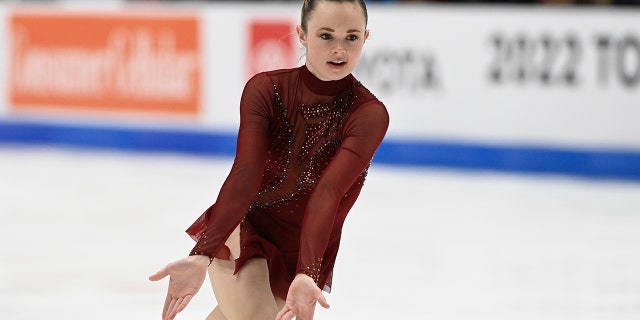 Mariah Bell competes in the women's free skate program during the U.S. Figure Skating Championships Friday, Jan. 7, 2022, a Nashville, Tenn.