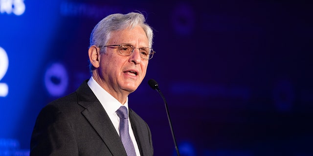 Merrick Garland, U.S. attorney general, speaks during the U.S. Conference of Mayors winter meeting in Washington, D,C., on Friday, Jan. 21, 2022. 