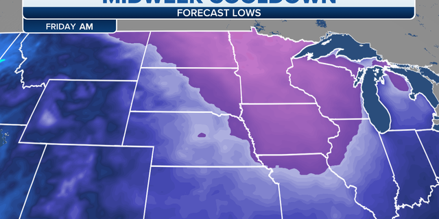 Plains midweek temperatures