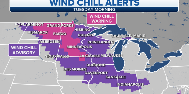 중서부, Plains wind chill alerts