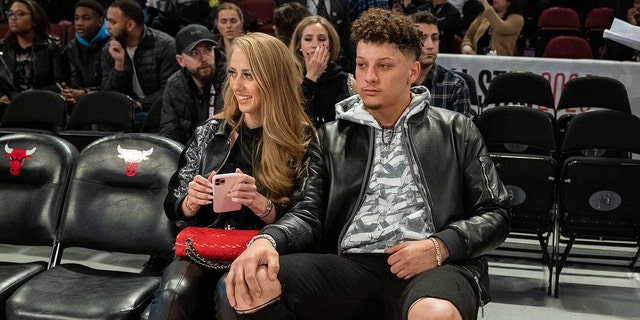 Kansas City Chiefs quarterback Patrick Mahomes and his girlfriend Brittany Matthews during the NBA All Star Saturday Night at the United Center in 2020.