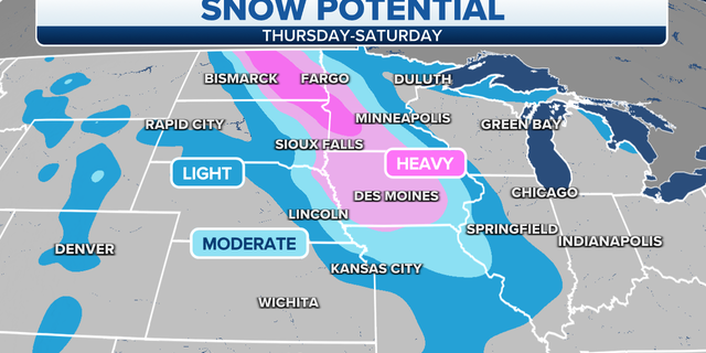 Plains, Midwest snow potential