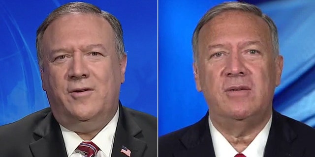 In this split-screen image, the difference in Mike Pompeo's appearance can be seen very clearly. 